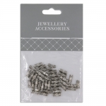 Spacer Beads 7mm Tube Silver Plate Pack 40pcs